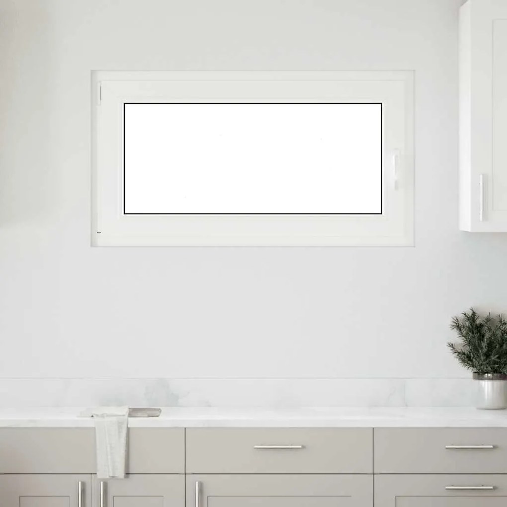vidaXL Παράθυρο Υπογείου "RISOR" 110x70 εκ. Ανακλινόμενο & Περιστρεφόμενο DIN Αριστερά Λευκό