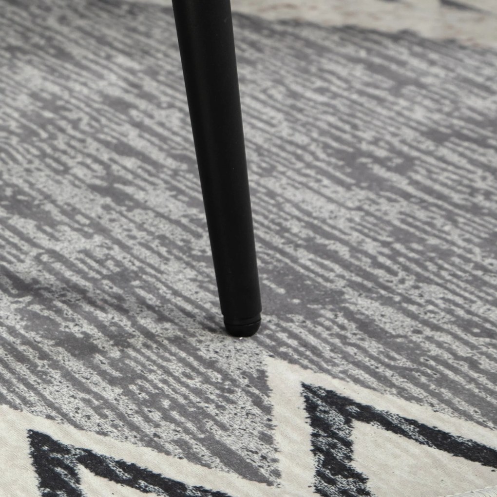 HOMCOM Σκαμπό, υποπόδιο, επενδυμένο κάθισμα, όψη κασμίρ, ατσάλινα πόδια, 42 x 42 x 44 cm, σκούρο γκρι