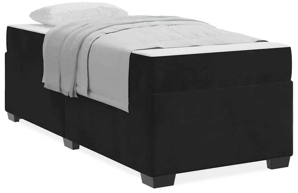 vidaXL Σκελετός κρεβατιού με στρώμα Μαύρο 90 x 190 cm Βελούδο