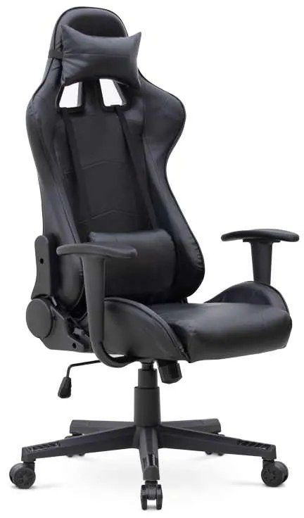 Καρέκλα γραφείου Gaming Alonso Megapap από τεχνόδερμα χρώμα μαύρο 67x70x125/135 εκ.