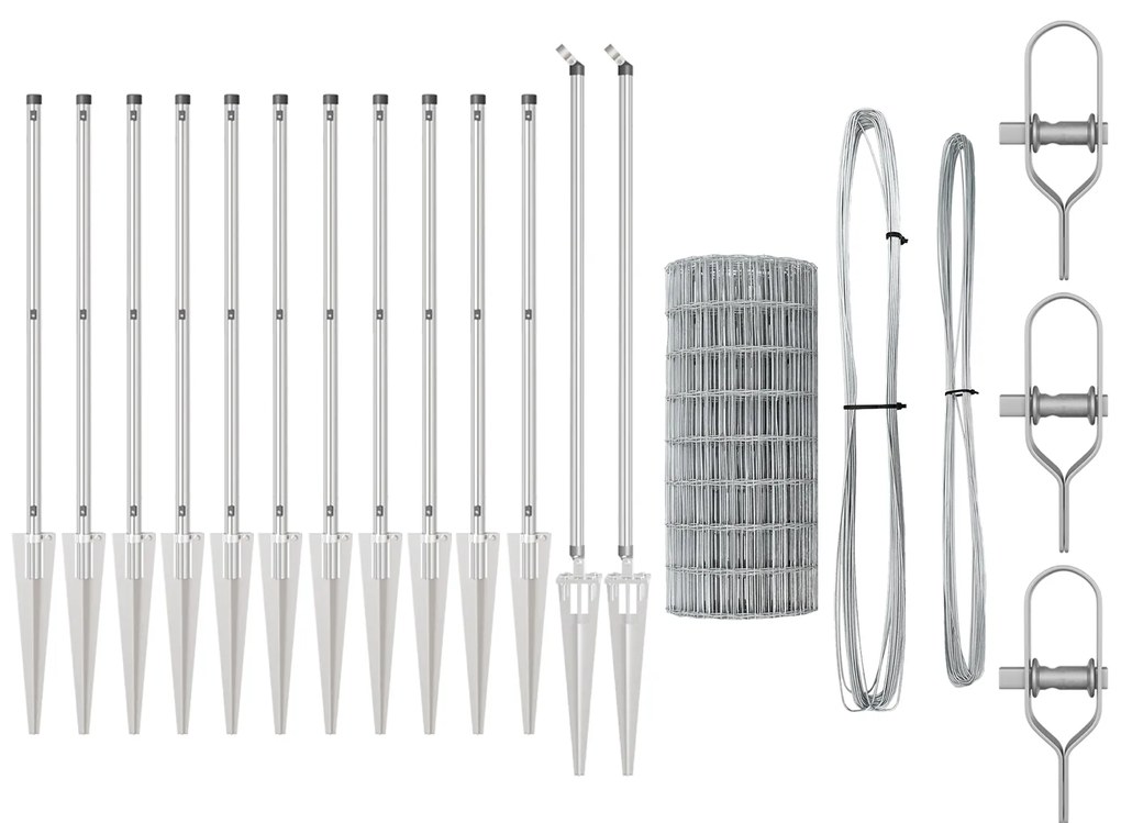 vidaXL Euro Fence με 7 αγκιστρώσεις 0.6x10 μ Γαλβανισμένος Χάλυβας