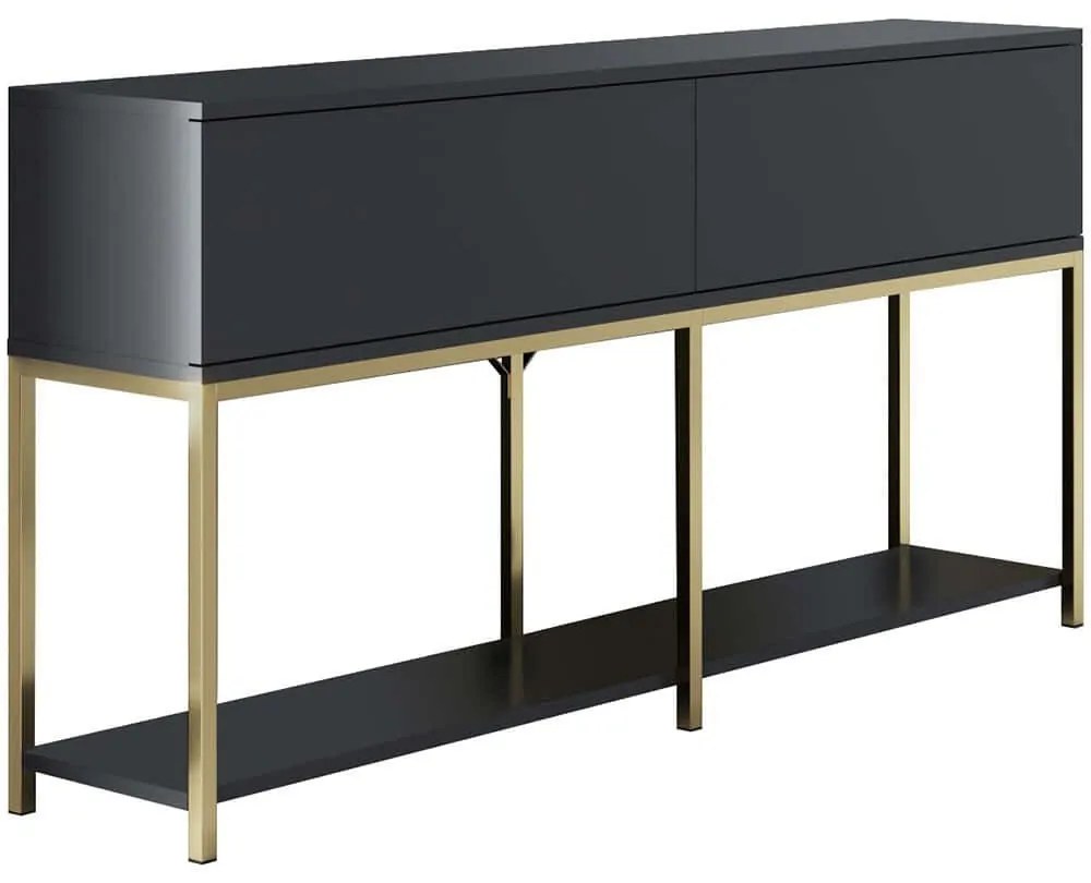 Κονσόλα Lord 618BLY1188 150x30x80cm Anthracite-Gold Particle Board, Metal