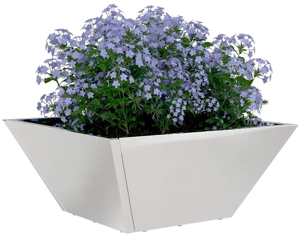 vidaXL Γλάστρα Κήπου 5 pcs Ασημί 35 x 35 x 15 εκ. Ανοξείδωτο ατσάλι