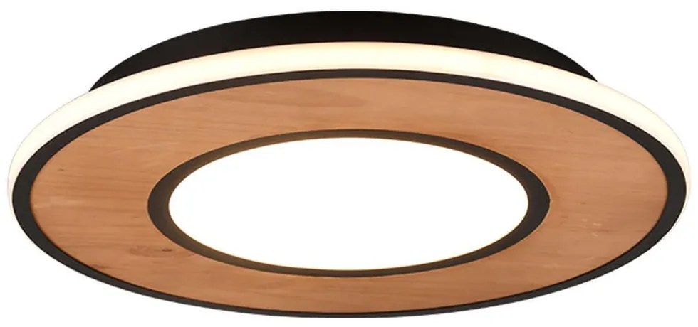 Φωτιστικό Οροφής - Πλαφονιέρα Deacon 626610232 37W Led Φ50cm Natural-Black Mat Trio Lighting Μέταλλο,Ξύλο