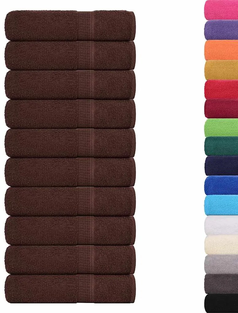 vidaXL Πετσέτες Μπάνιου FROGN 10 τεμ. Καφέ 100x150 εκ. 360 γρ./μ²