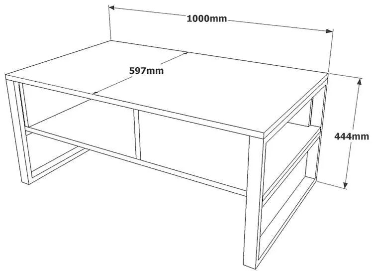 Τραπέζι σαλονιού Honora pakoworld oak-μαύρο 100x60x44,5εκ