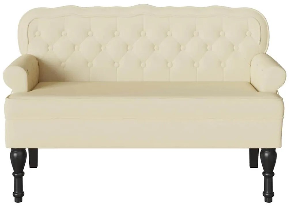 vidaXL Καναπές Chesterfield Κρεμ 119.5 x 64.5 x 75 εκ. Τεχνητό Δέρμα