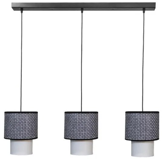 Κρεμαστό Φωτιστικό Οροφής 3xE27 Ύφασμα HK-10 Heronia Lighting-14-0274-Μαύρο 14-0274