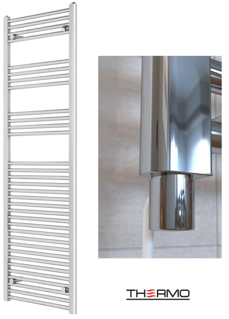 Thermo ALTO Θερμαινόμενη πετσετοκρεμάστρα από Mild Steel με ηλεκτρική λειτουργία, 176x50cm Chrome