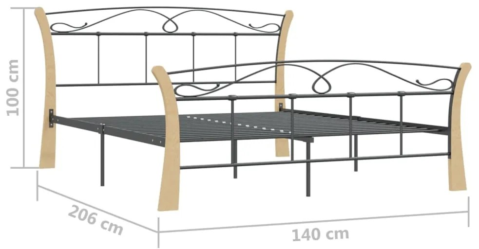 ΠΛΑΙΣΙΟ ΚΡΕΒΑΤΙΟΥ ΜΑΥΡΟ 140 X 200 ΕΚ. ΜΕΤΑΛΛΙΚΟ 324886