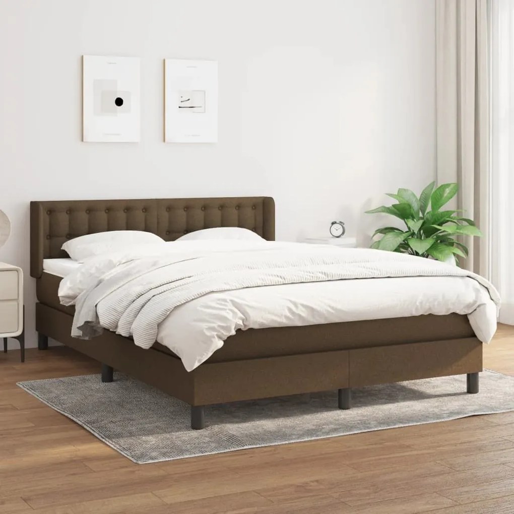 ΚΡΕΒΑΤΙ BOXSPRING ΜΕ ΣΤΡΩΜΑ ΣΚΟΥΡΟ ΚΑΦΕ 140X190 ΕΚ. ΥΦΑΣΜΑΤΙΝΟ 3130028