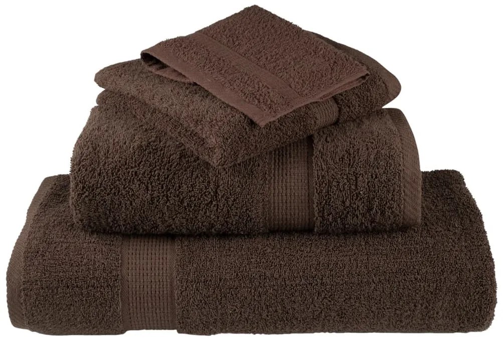 vidaXL Χειροπετσέτες Premium SOLUND 10 τεμ. Καφέ 50x100 εκ. 600 γρ./μ²