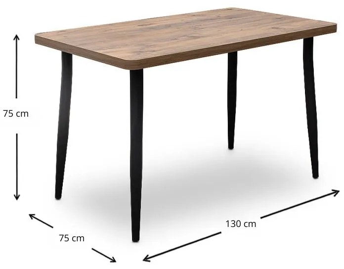 Τραπέζι Levico Megapap χρώμα ακακίας 130x75x75εκ.