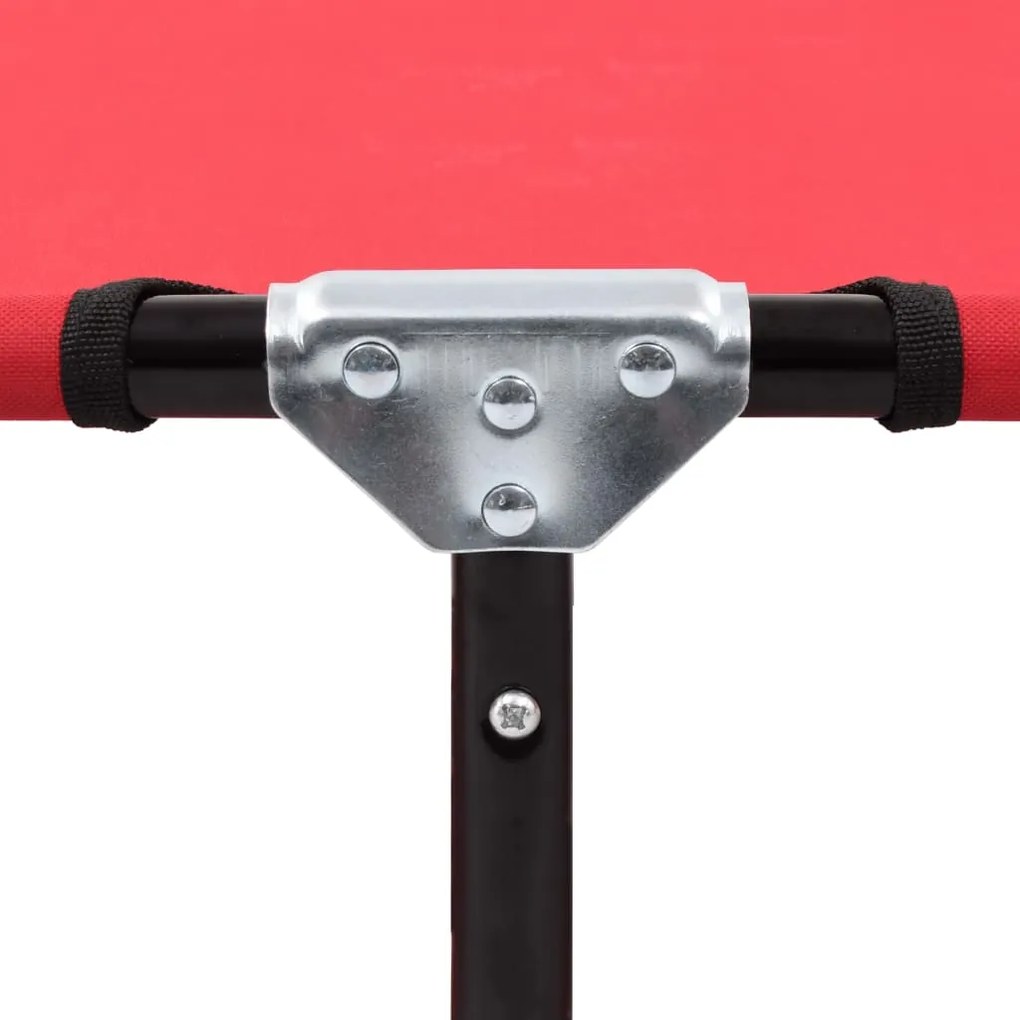 vidaXL Ξαπλώστρα Πτυσσόμενη Κόκκινη Ατσάλινη