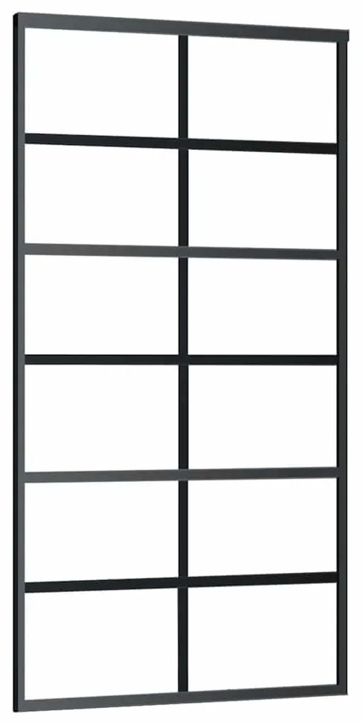 vidaXL Συρόμενη πόρτα με σετ υλικού 102x205 cm ESG Γυαλί&Αλουμίνιο