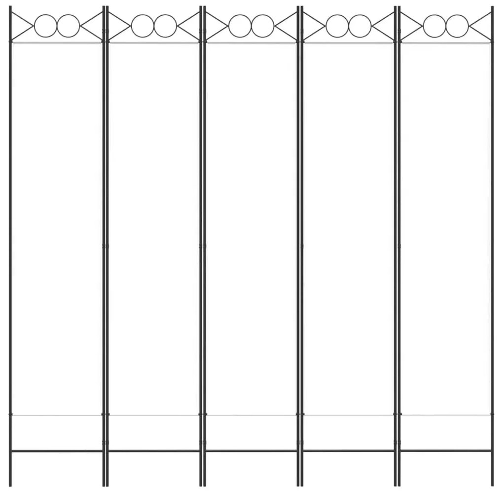 vidaXL Διαχωριστικό Δωματίου με 5 Πάνελ Λευκό 200x200 εκ. από Ύφασμα