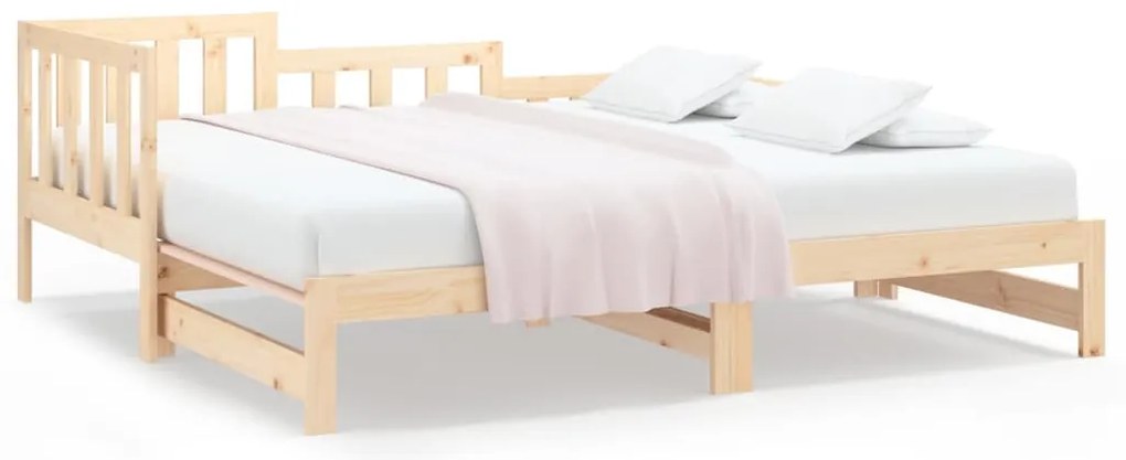 vidaXL Καναπές Κρεβάτι Συρόμενος 2x(90x190) εκ. Μασίφ Ξύλο Πεύκου