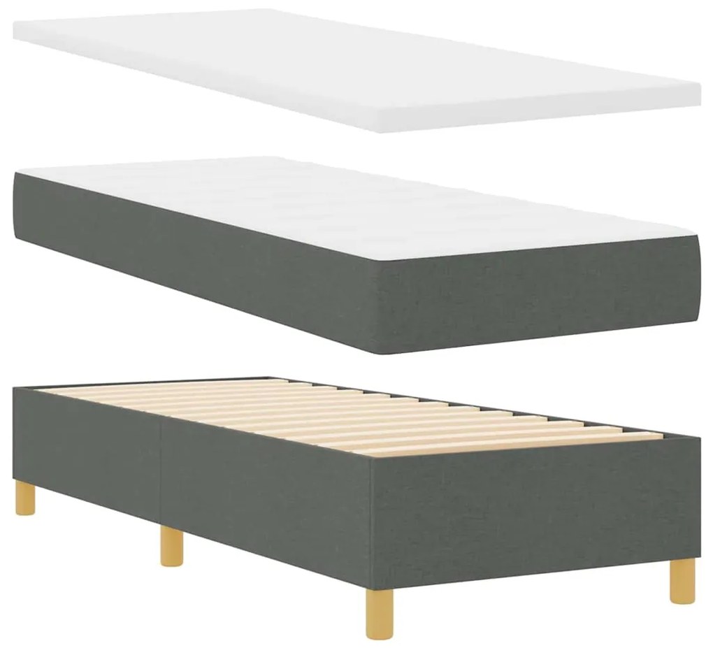 vidaXL Κρεβάτι με ελατήρια με στρώμα Γκρι 80 x 200 cm ύφασμα