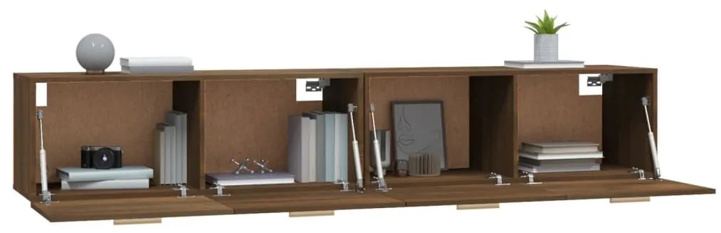 vidaXL Ντουλάπια Τοίχου 2 τεμ. Καφέ δρυς 100x36,5x35 εκ. Επεξ. Ξύλο