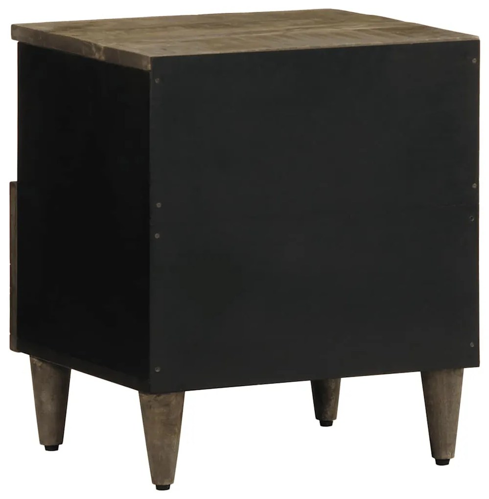 κομοδίνο ντουλάπι ανοιχτό γκρι 40x33x46 cm μασίφ ξύλο Mango - Γκρι