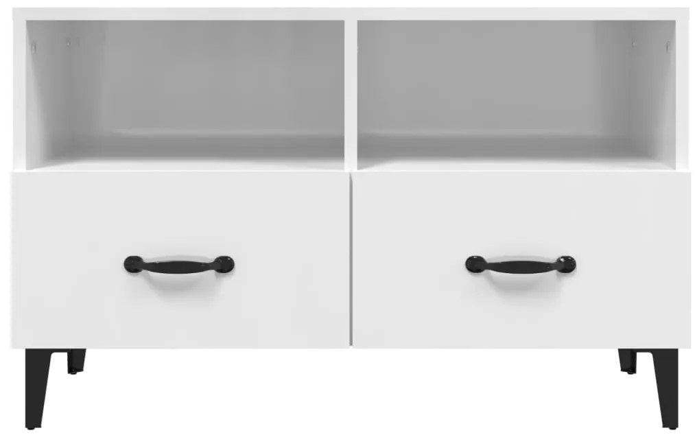 vidaXL Έπιπλο Τηλεόρασης Γυαλ. Λευκό 80x36x50 εκ. Επεξεργασμένο Ξύλο