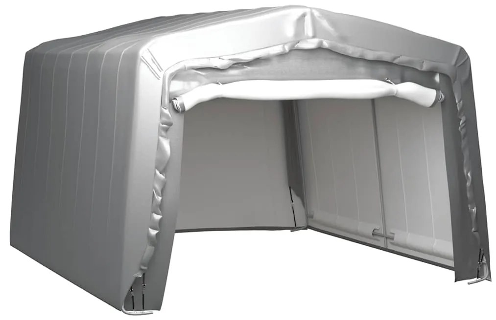 vidaXL Τέντα Αποθήκευσης Γκρι 370 x 370 εκ. Ατσάλινη