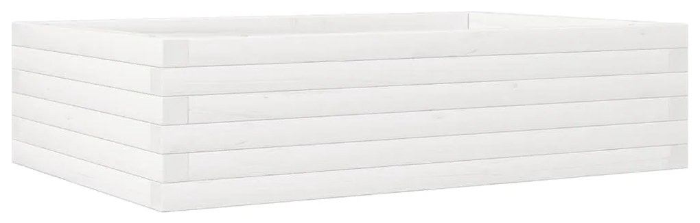 vidaXL Ζαρντινιέρα Λευκή 90x60x23 εκ. από Μασίφ Ξύλο Πεύκου