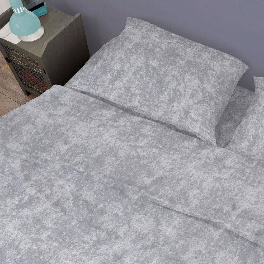 Σεντόνια Premium Shadow 621 (Σετ 4τμχ) Light Grey DimCol Queen Size 220x240cm 100% Βαμβάκι