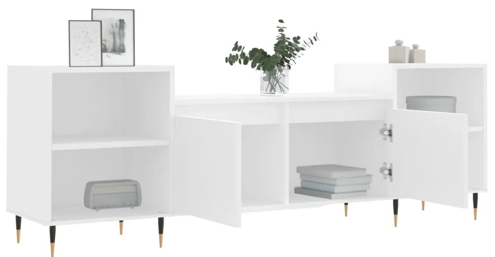 vidaXL Έπιπλο Τηλεόρασης Λευκό 160 x 35 x 55 εκ. Επεξεργασμένο Ξύλο