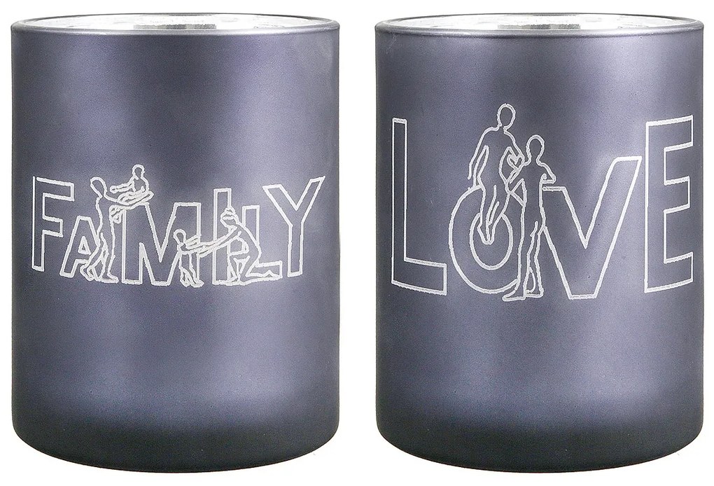 Θήκη Ρεσώ ArteLibre 'Family' Γκρι Γυαλί 12.5cm Σε 2 Σχέδια-05160541