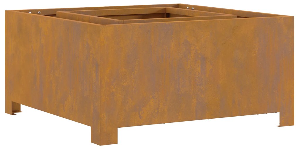 vidaXL Φωτιά Πίθα Στρα square 60x60x30 εκ Α weathering ατσάλι