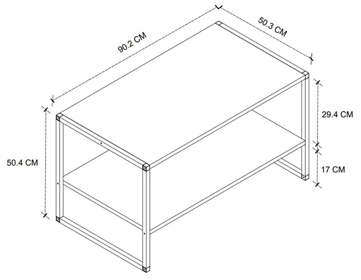 Τραπεζάκι σαλονιού Giza Megapap χρώμα rustic καρυδί 90,2x50,3x50,4εκ. - GP041-0123,1