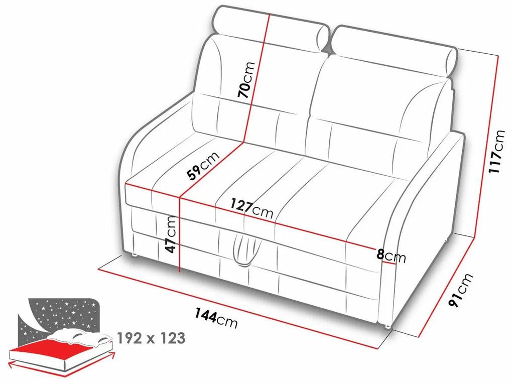 Καναπές κρεβάτι Kingsport 109, Αριθμός θέσεων: 2, Αποθηκευτικός χώρος, 117x144x91cm, 89 kg, Πόδια: Πλαστική ύλη | Epipla1.gr