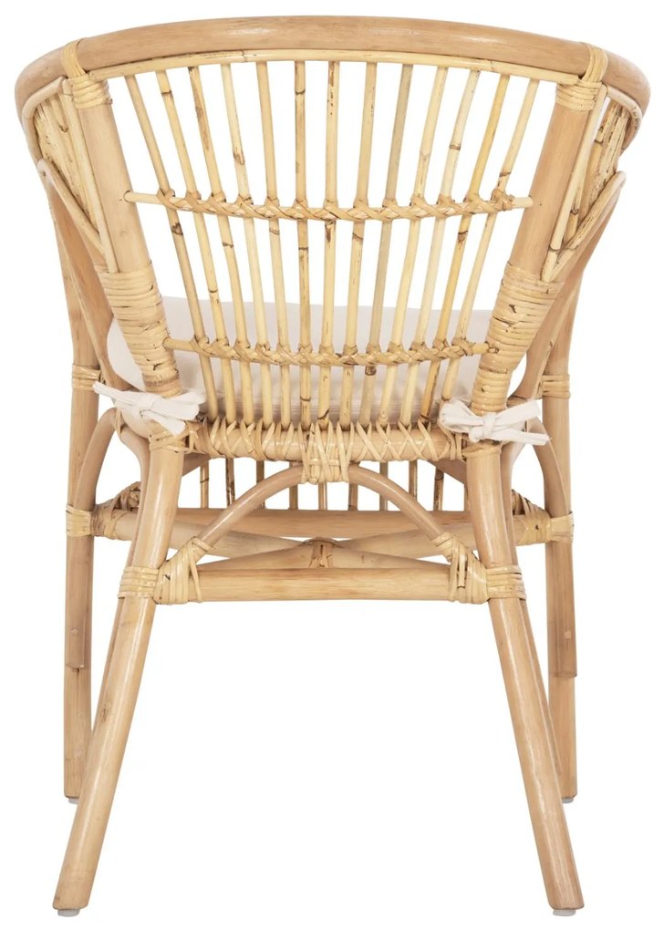 Καρέκλα - Πολυθρόνα DAMPAR C9929.04 Φυσικό Rattan με Λευκό Μαξιλάρι 59x61x80Υεκ. 59x61x80 εκ.