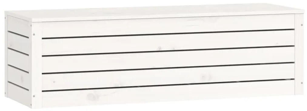 vidaXL Κουτί Αποθήκευσης Λευκό 109x36,5x33 εκ από Μασίφ Ξύλο Πεύκου