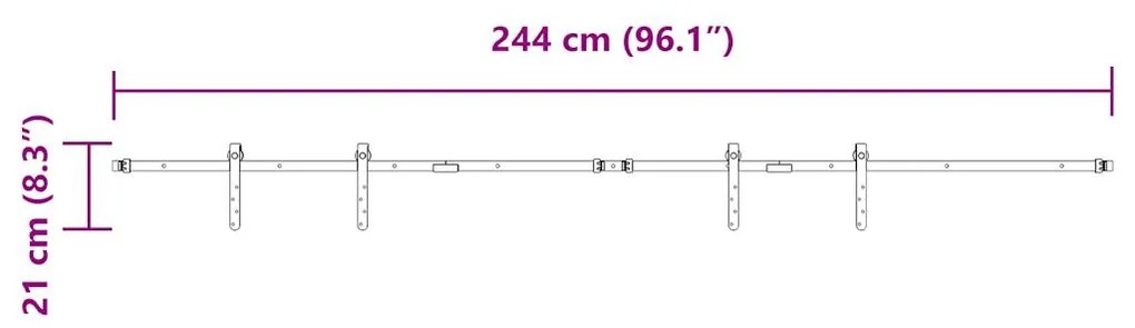 ΚΙΤ ΣΥΡΟΜΕΝΗΣ ΠΟΡΤΑΣ ΓΡΑΦΕΙΟΥ 244 CM ΑΠΟ ΑΝΘΡΑΚΟΥΧΟ ΧΑΛΥΒΑ 4009671