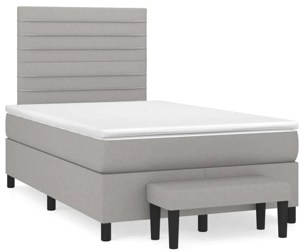 ΚΡΕΒΑΤΙ BOXSPRING ΜΕ ΣΤΡΩΜΑ ΑΝΟΙΧΤΟ ΓΚΡΙ 120X200 ΕΚ. ΥΦΑΣΜΑΤΙΝΟ 3136661