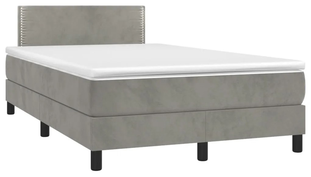 ΚΡΕΒΑΤΙ BOXSPRING ΜΕ ΣΤΡΩΜΑ ΑΝΟΙΧΤΟ ΓΚΡΙ 120X190 ΕΚ. ΒΕΛΟΥΔΙΝΟ 3269831