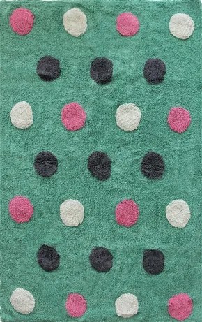 Παιδικό Χαλί BAMBINI DOTS MINT-MULTI &#8211; 130×130 cm 130cm-Στρογγυλό MINT-MULTI