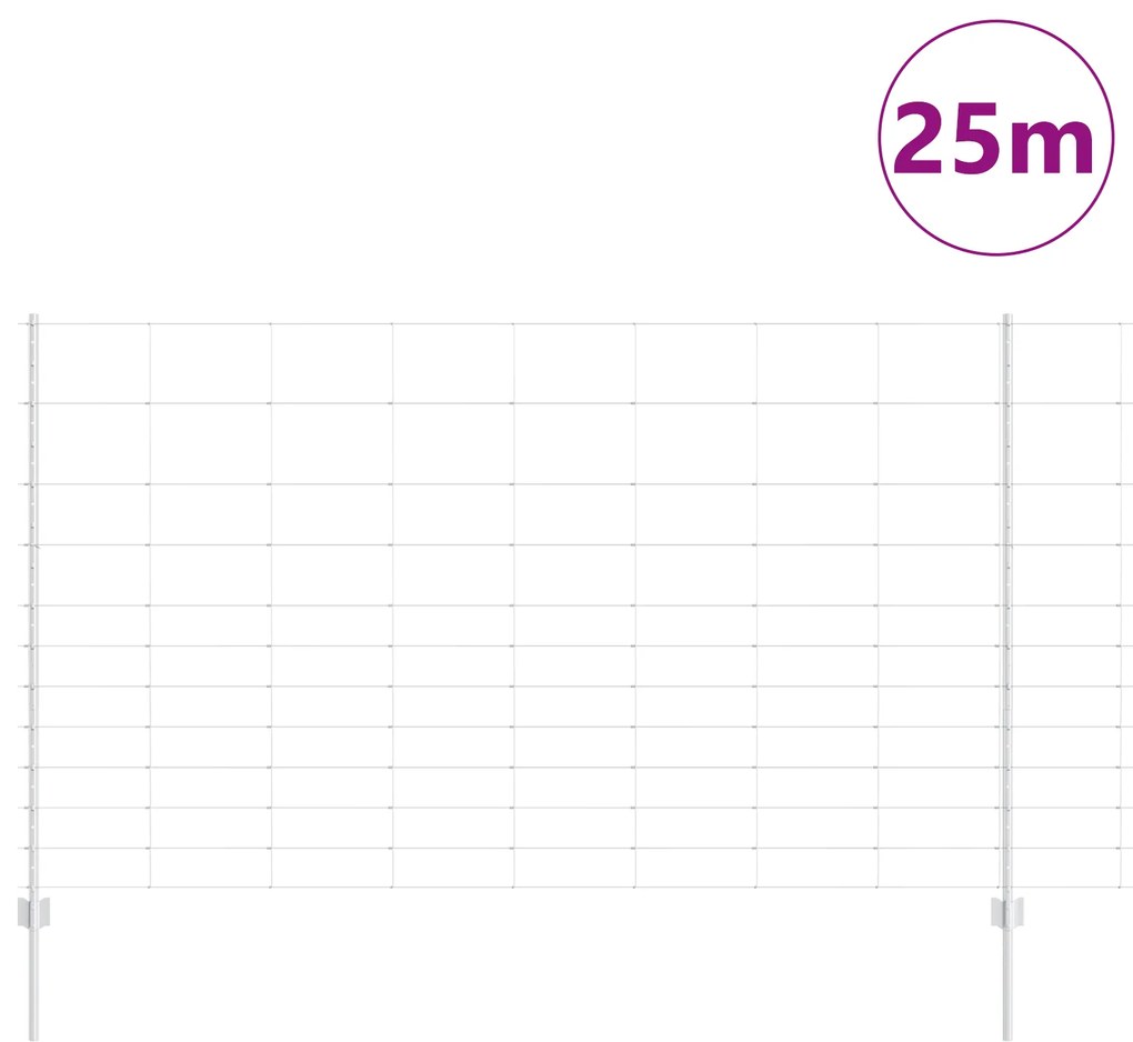 vidaXL Πόλοι φράχτη 22 τμχ U-Channel 140 εκ. γαλβανισμένος ατσάλι