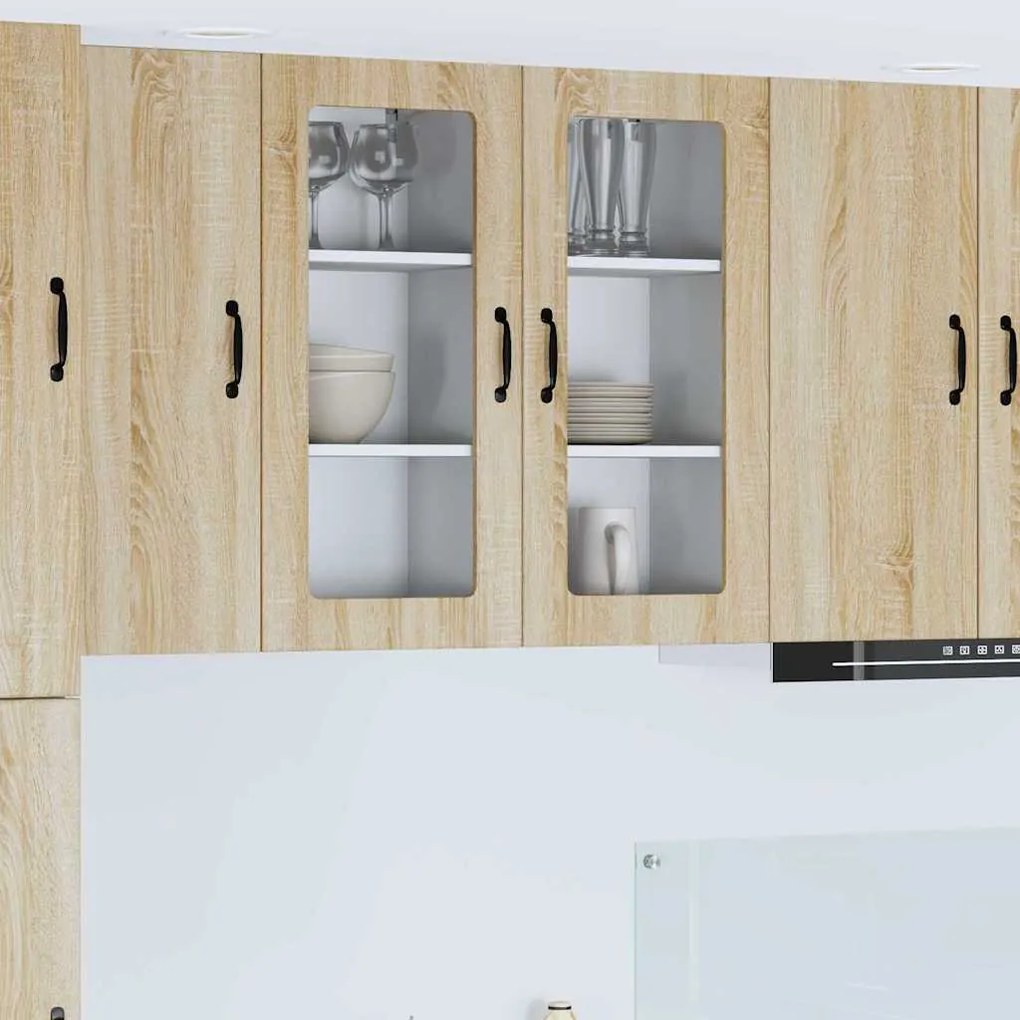 vidaXL Κρεμαστό ντουλάπι κουζίνας με ράφι Δρύς Sonoma 40 x 31 x 80 εκ.