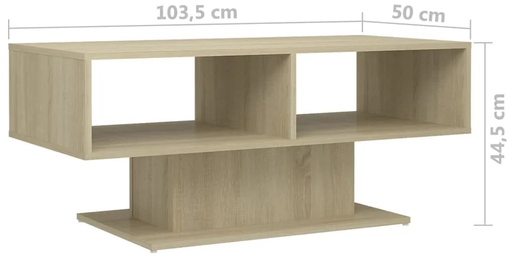 vidaXL Τραπεζάκι Σαλονιού Sonoma Δρυς 103,5x50x44,5 εκ. Επεξ. Ξύλο