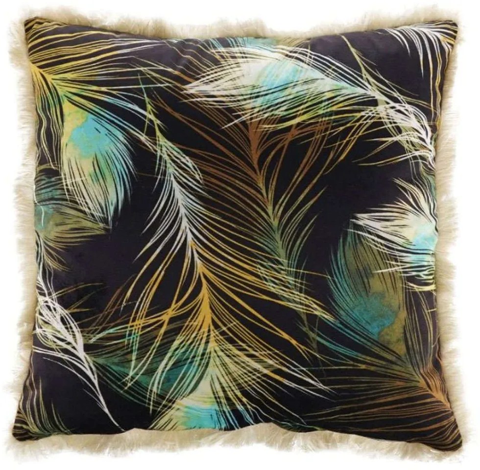 Μαξιλάρι Διακοσμητικό (Με Γέμιση) Feathers 020456 Multi 45X45 Velvet