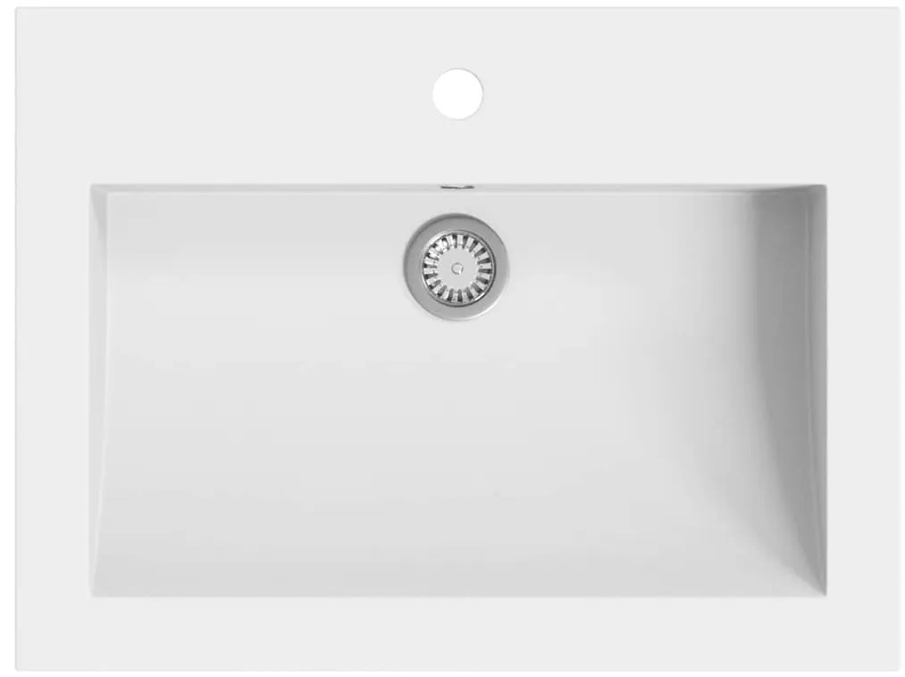vidaXL Νιπτήρας Λευκός 600 x 450 x 120 χιλ. Γρανιτένιος
