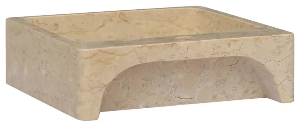 vidaXL Νιπτήρας Κρεμ 40 x 40 x 12 εκ. Μαρμάρινος