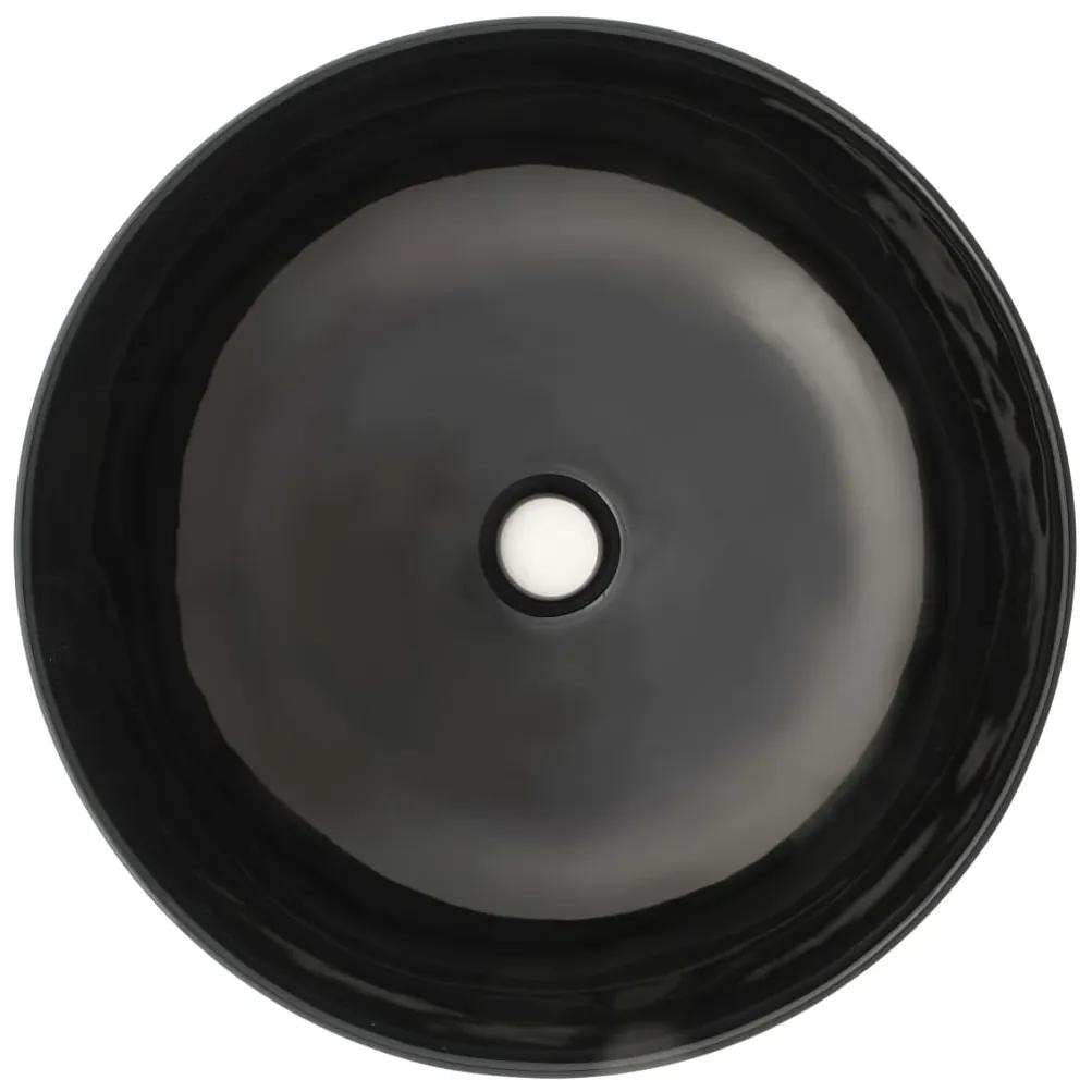 vidaXL Νιπτήρας Στρογγυλός Μαύρος 41,5 x 13,5 εκ. Κεραμικός