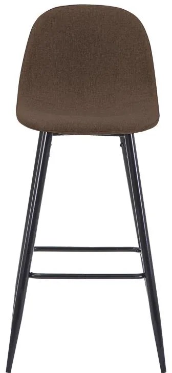 Σκαμπό μπαρ μεσαίου ύψους Bella καφέ ύφασμα-πόδι μαύρο μέταλλο 41x47x93εκ 4αδα 41x47x93 εκ.