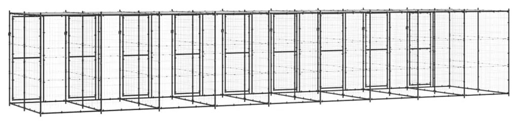 vidaXL Κλουβί Σκύλου Εξωτ. Χώρου με Στέγαστρο 21,78 μ² από Ατσάλι