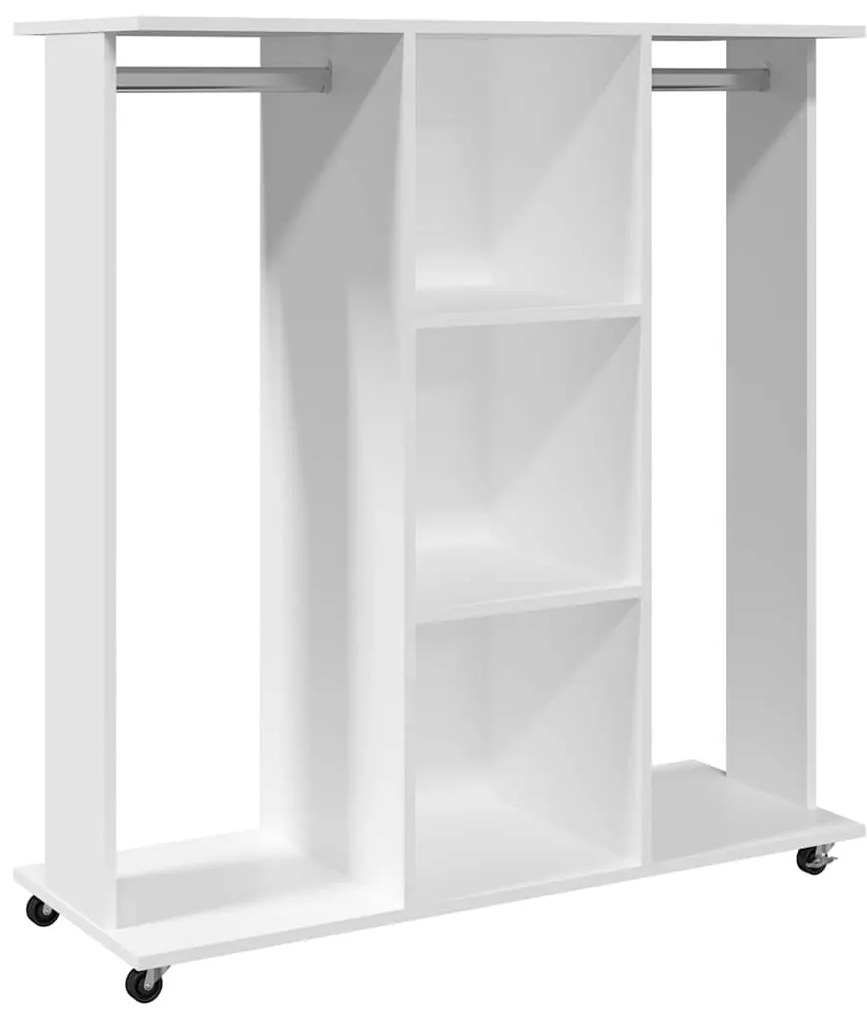 vidaXL Ντουλάπα με Ροδάκια Λευκή 102x38x110 εκ. από Επεξεργασμένο Ξύλο
