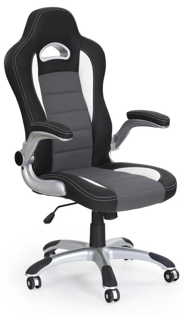 Καρέκλα γραφείου Houston 575, Γκρι, Μαύρο, 117x63x65cm, 17 kg, Με μπράτσα, Με ρόδες, Μηχανισμός καρέκλας: Κλίση | Epipla1.gr